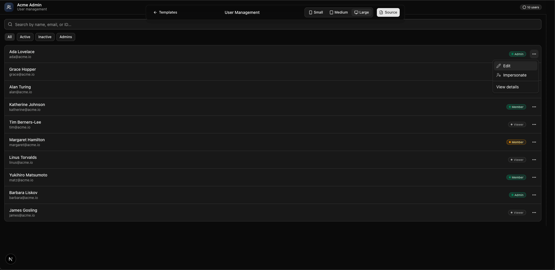User Management preview