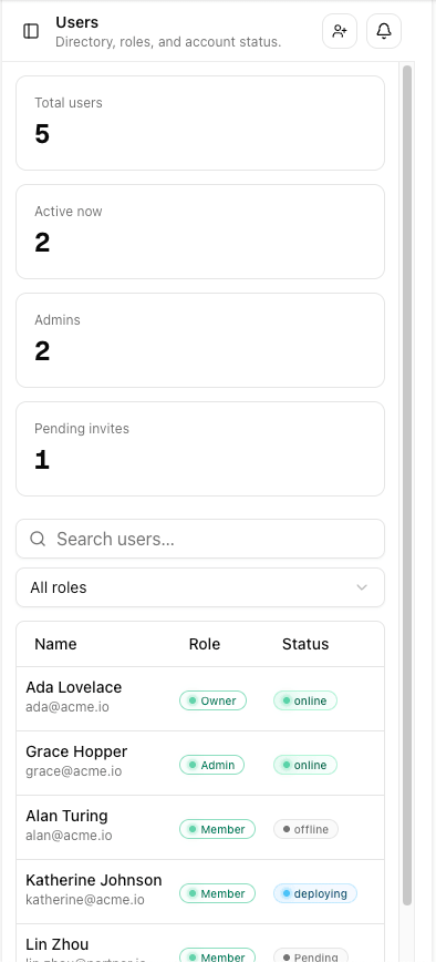 Admin Workspace alternate preview