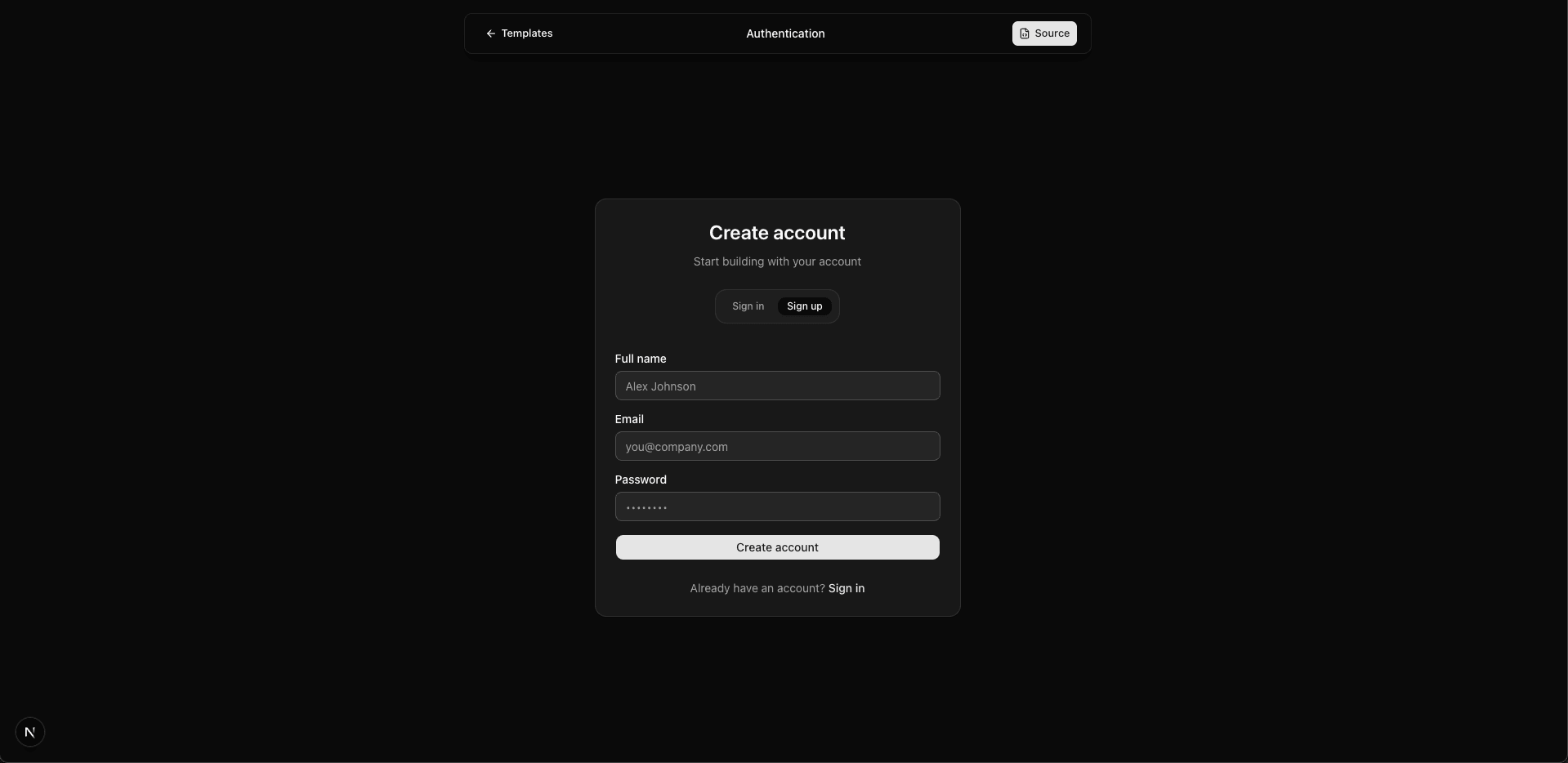 Authentication alternate preview