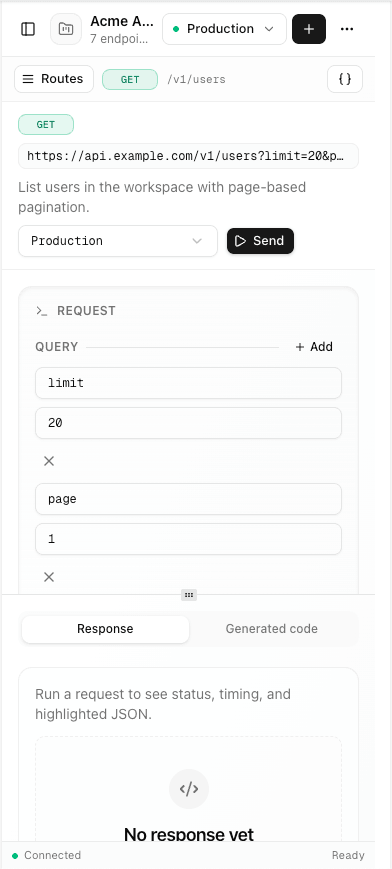 API Client alternate preview