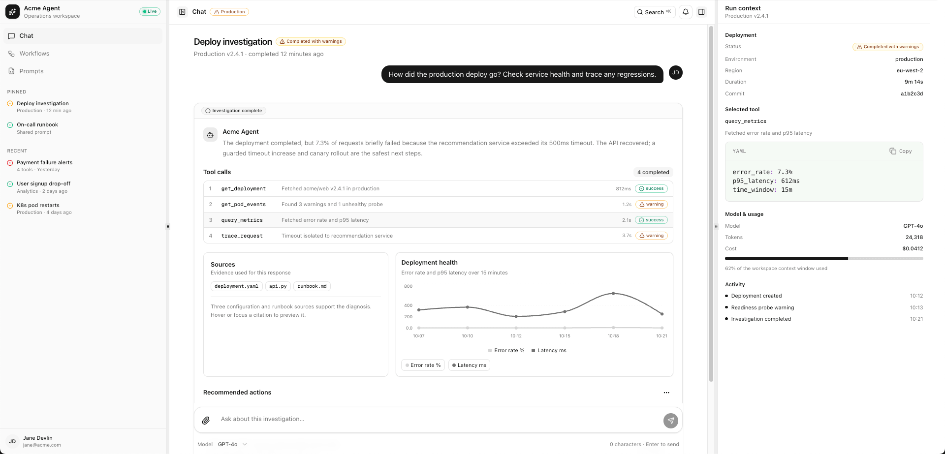 AI Workspace preview
