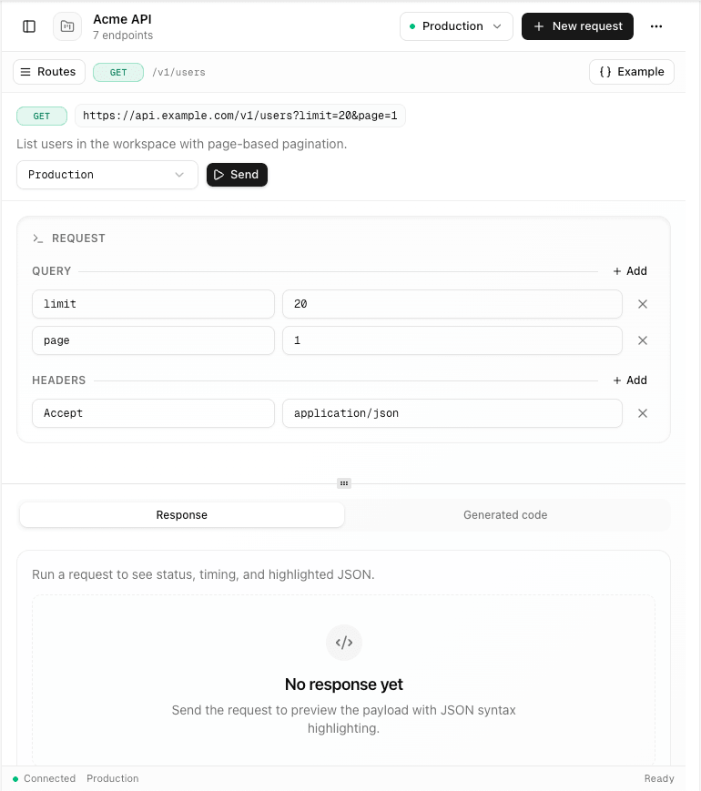 API Client alternate preview