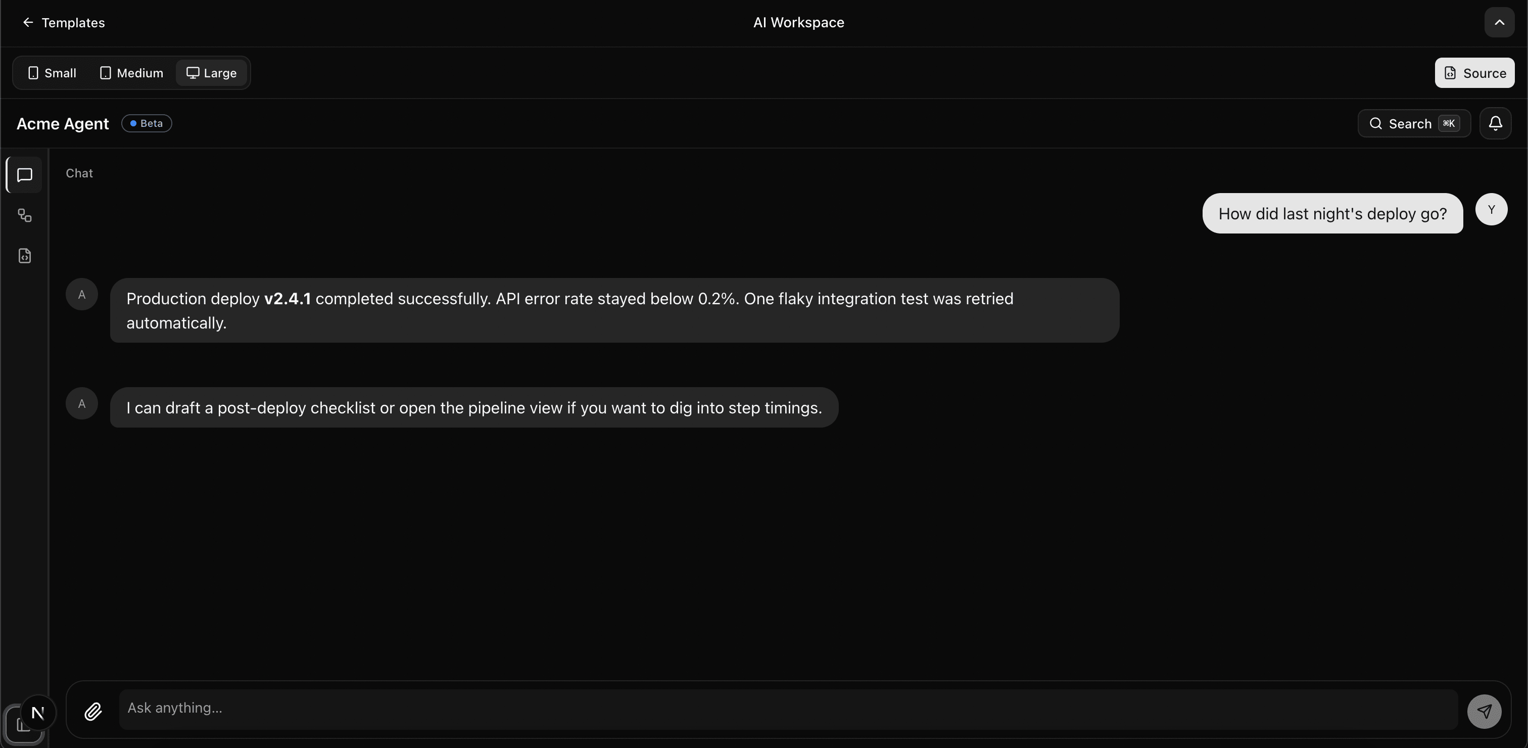 AI Workspace preview
