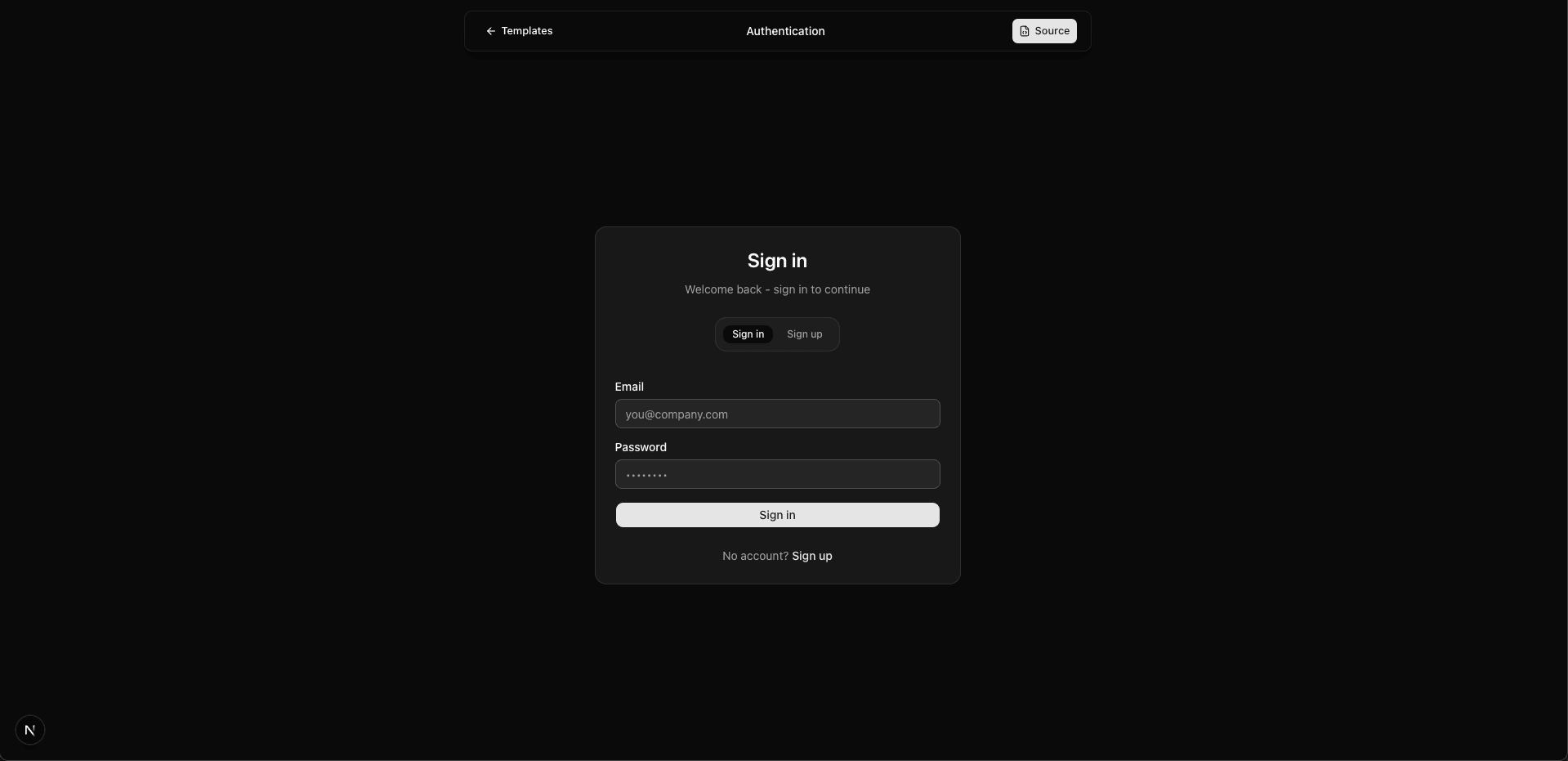 Authentication preview